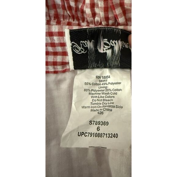 Rare Edition Skirt Size 6 Red And White flare Plaid Mini Skirt - Picture 11 of 11